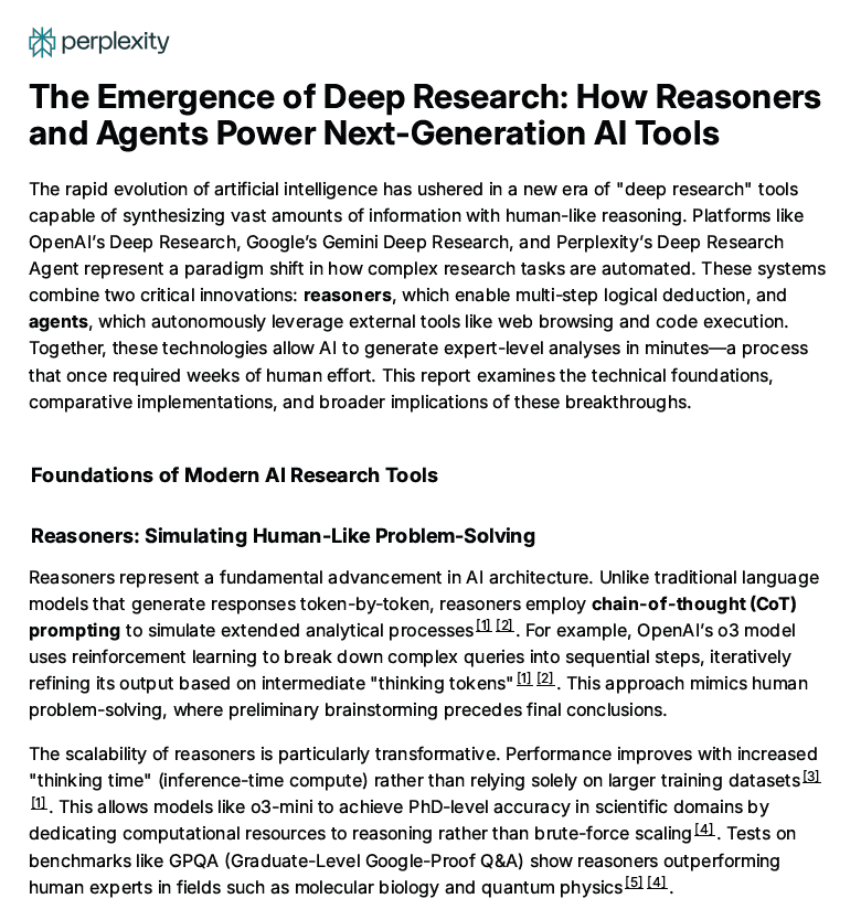 How do reasoners and agents give rise to “deep research thumbnail